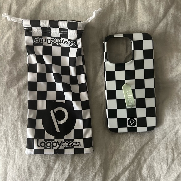 Loopy Case Black and White Checkered Phone Cover - Picture 1 of 4